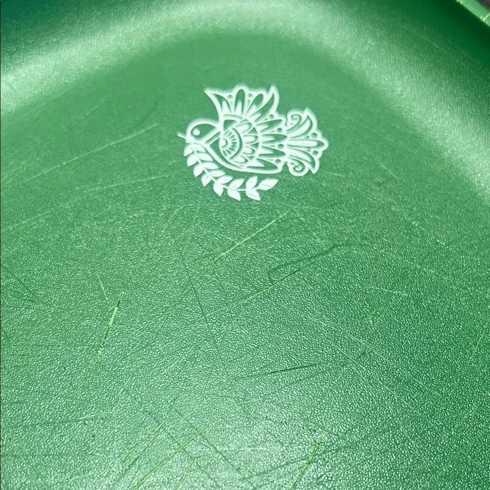 Tupperware and Red and Green Winter/Holiday Plates Set. Set of 7.
